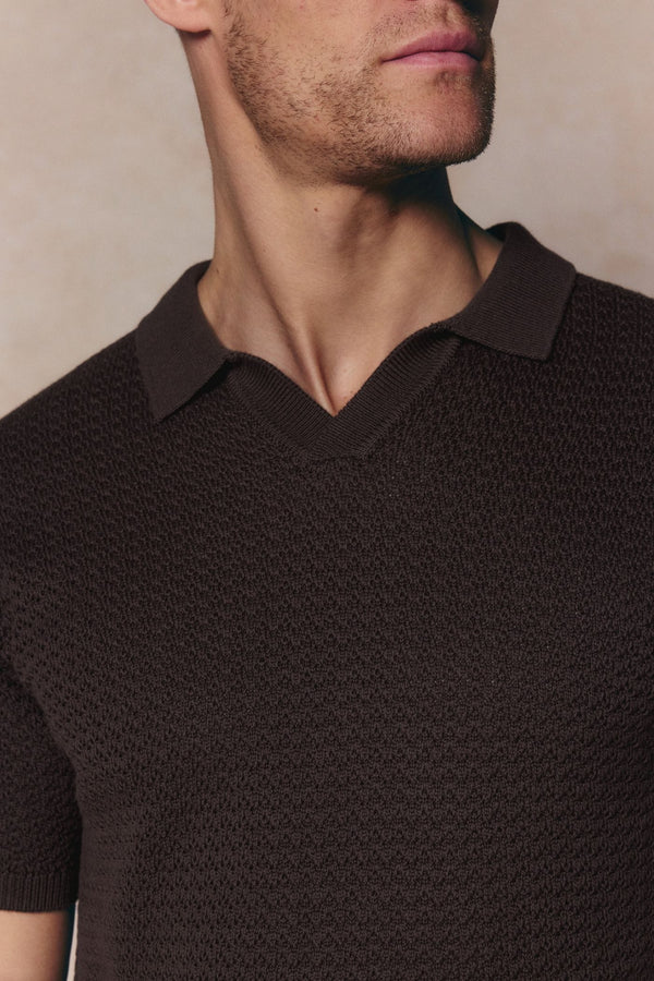 Rapha Cotton Knit Polo - Brown