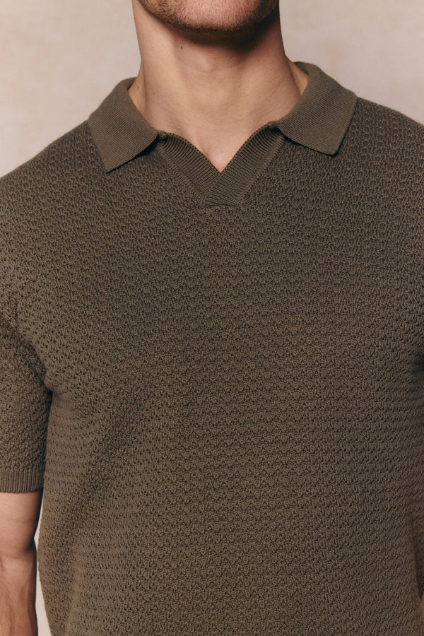 Rapha Cotton Knit Polo - Dark Olive