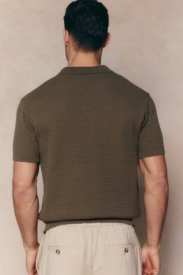 Rapha Cotton Knit Polo - Dark Olive