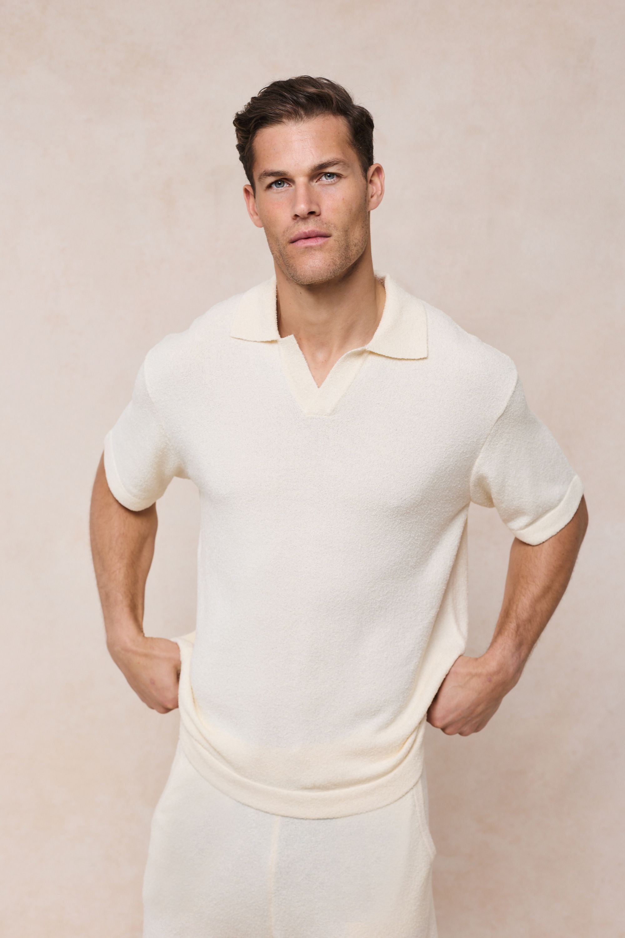 Miguel Boucle Polo Shirt - Ecru