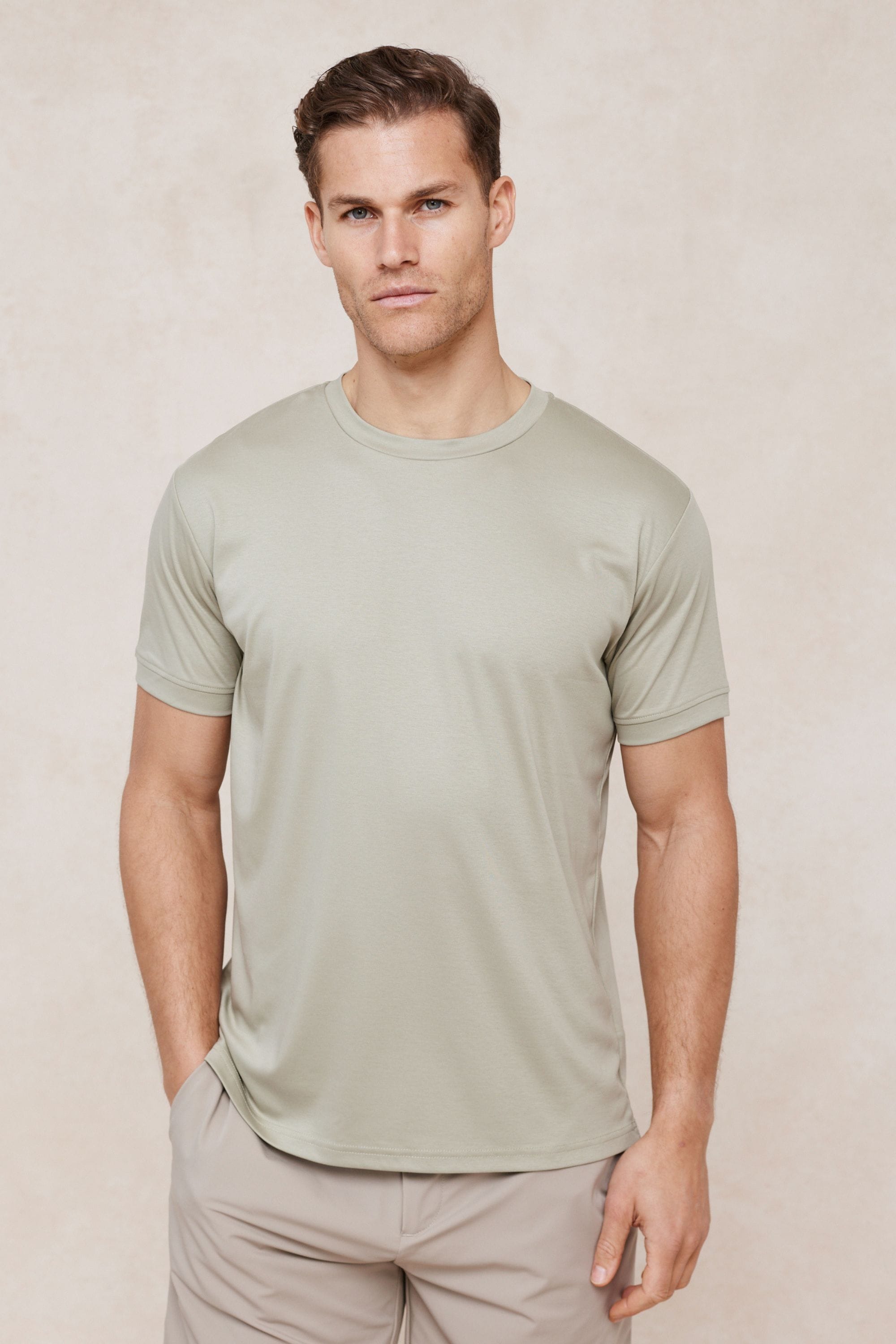 Luxe Mercerised T-Shirt - Light Sage