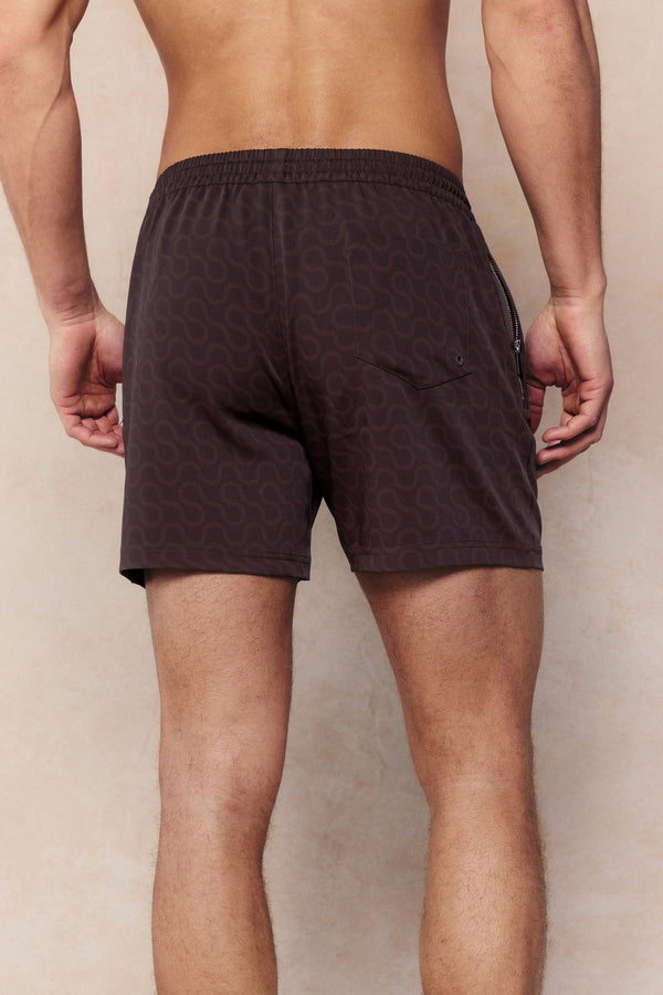 Brezza Wave Swim Short - Brown/Light Brown