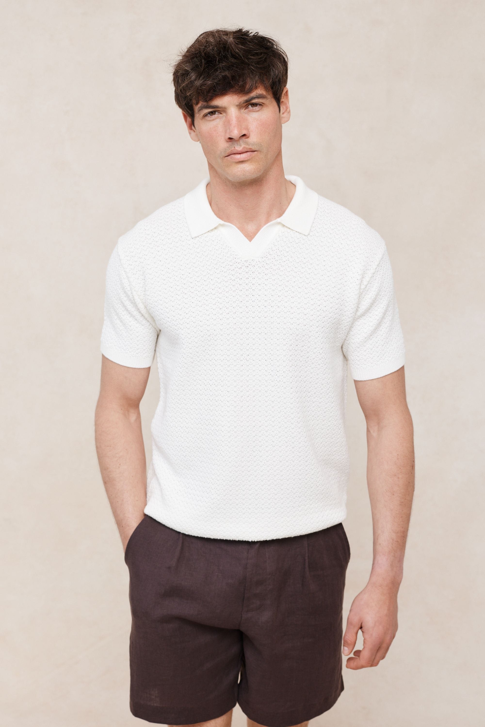 Rapha Cotton Knit Polo - Ecru