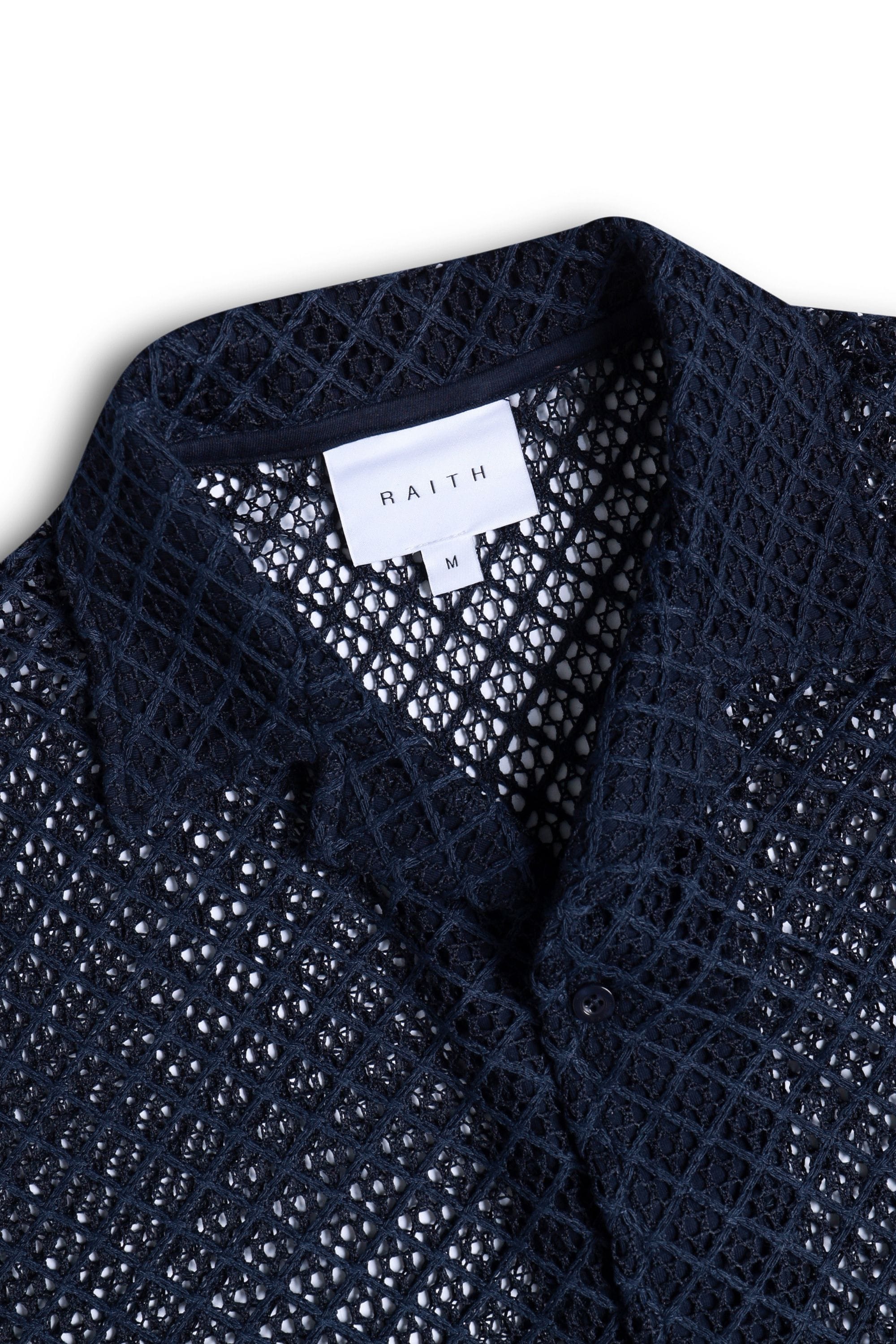 Marcelo Short Sleeve Lace Shirt - Navy