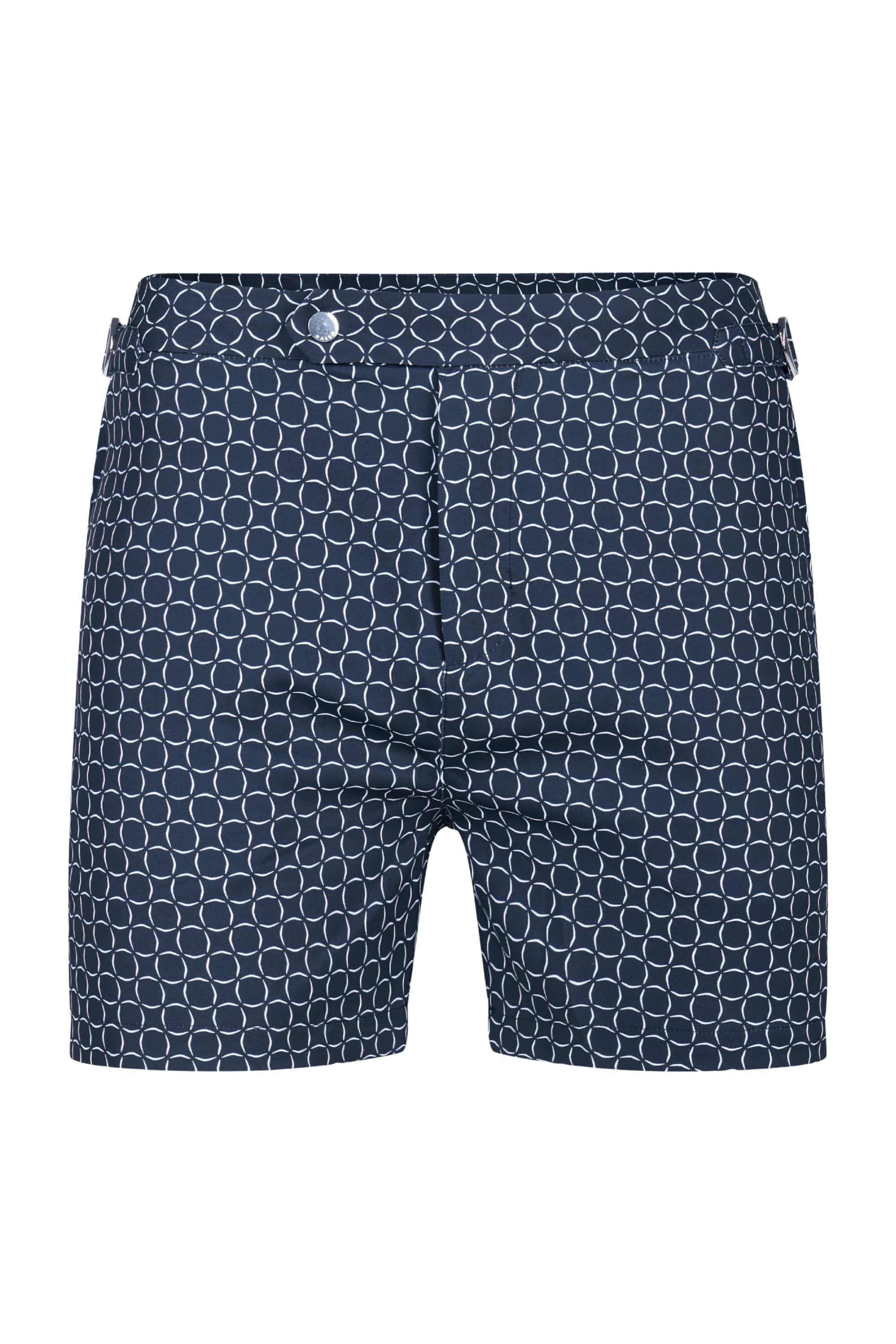 Ifni Tailored Swim Short With Adjusters - Navy/Ecru