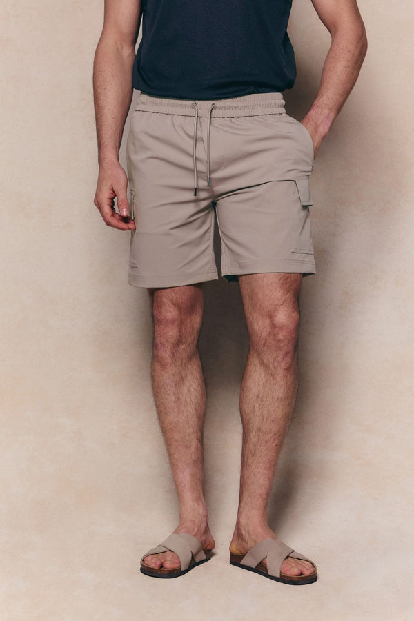 Milo Cargo Tech Shorts - Beige