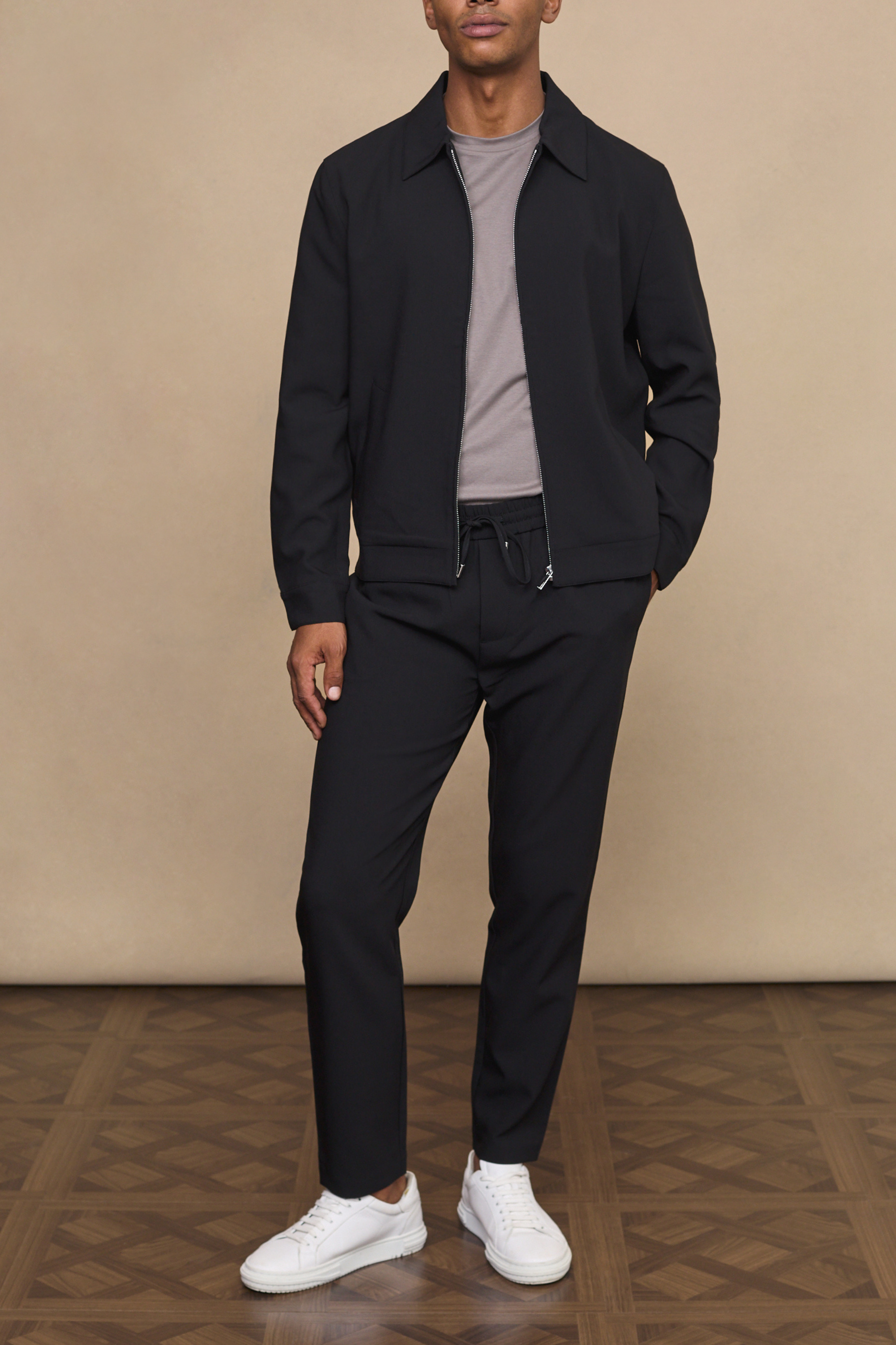 Emilio Zip Through Jacket - Black