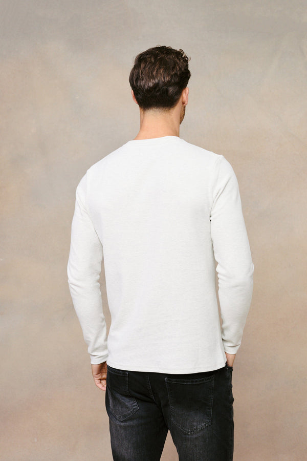 Tyler Long Sleeve Pocket  T-Shirt - Stone Marl