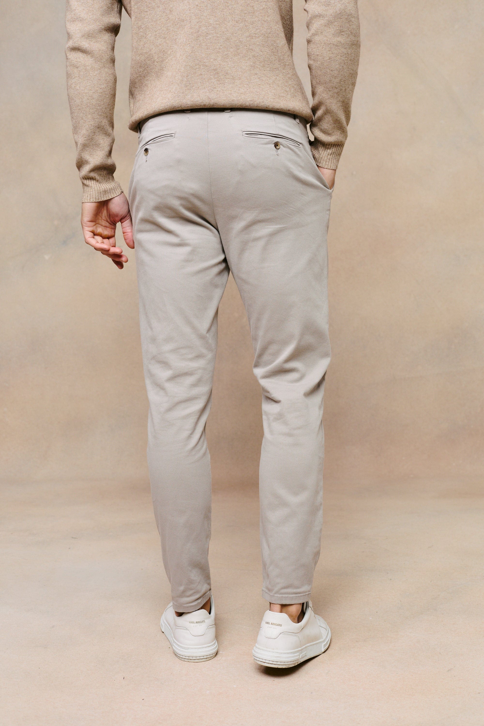 Lucas Tapered Leg Stretch Twill Chino - Greige