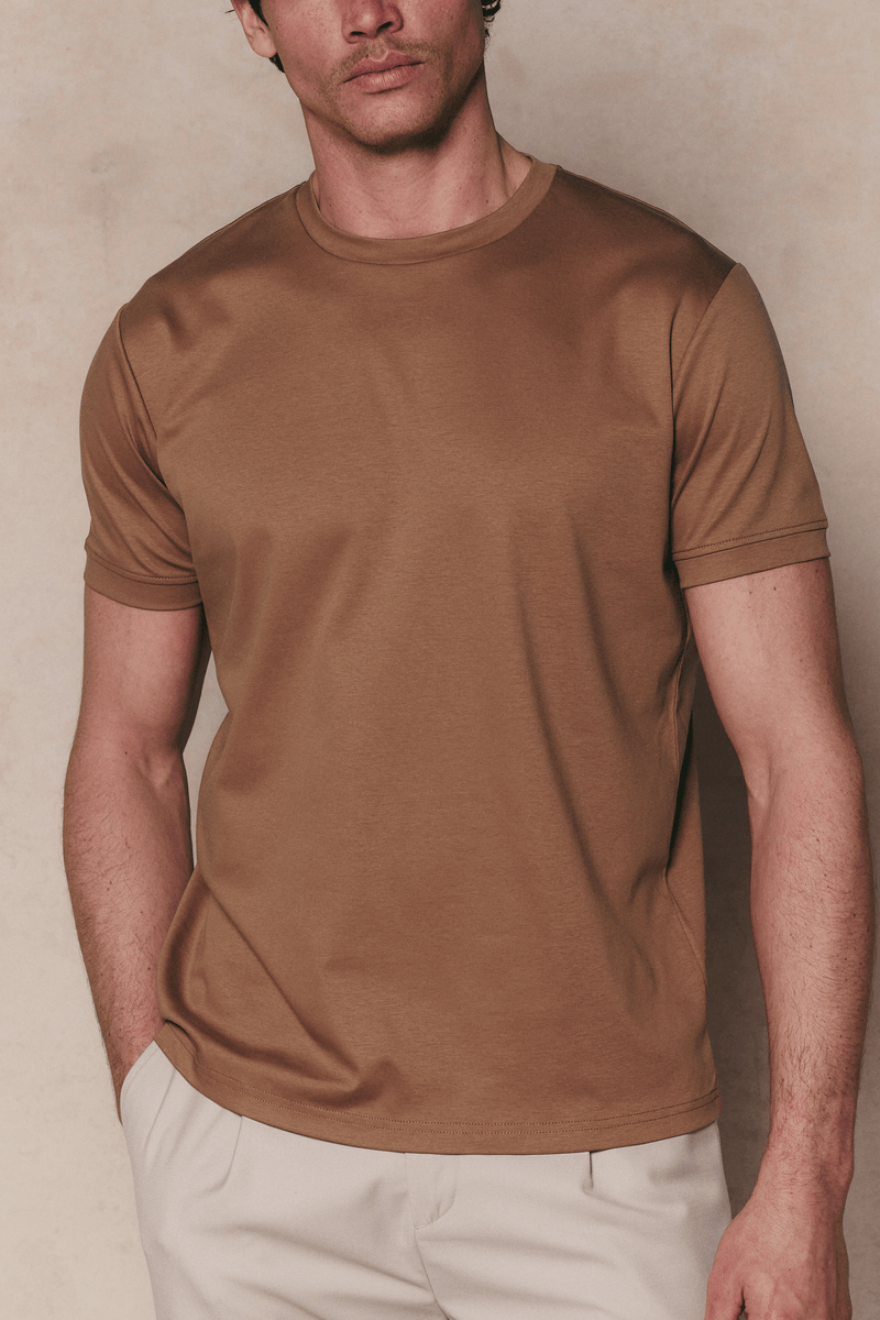 Luxe Mercerised T-Shirt - Rust Orange