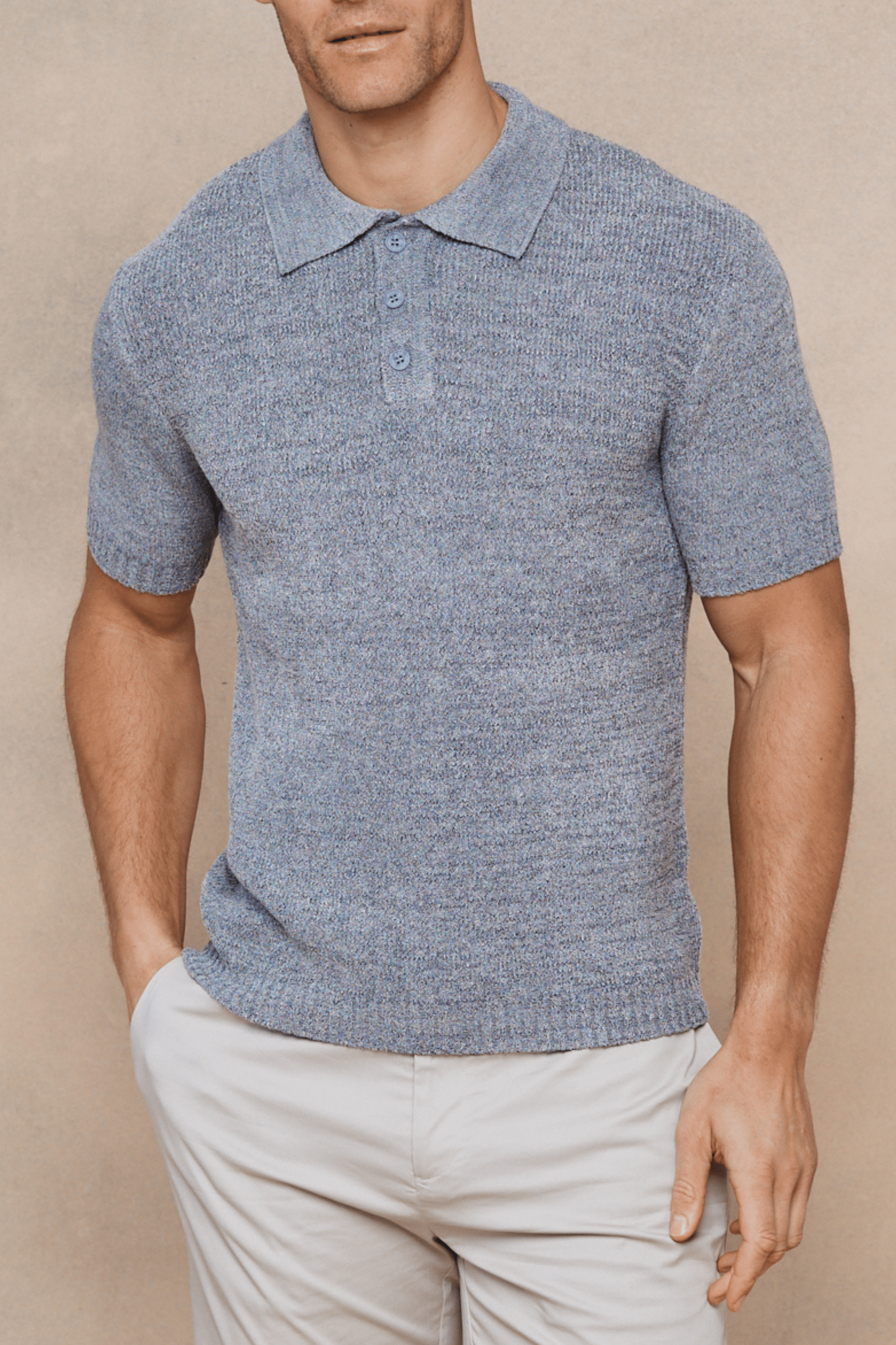 Sorelle Short Sleeve Rib Knit Polo - Grey