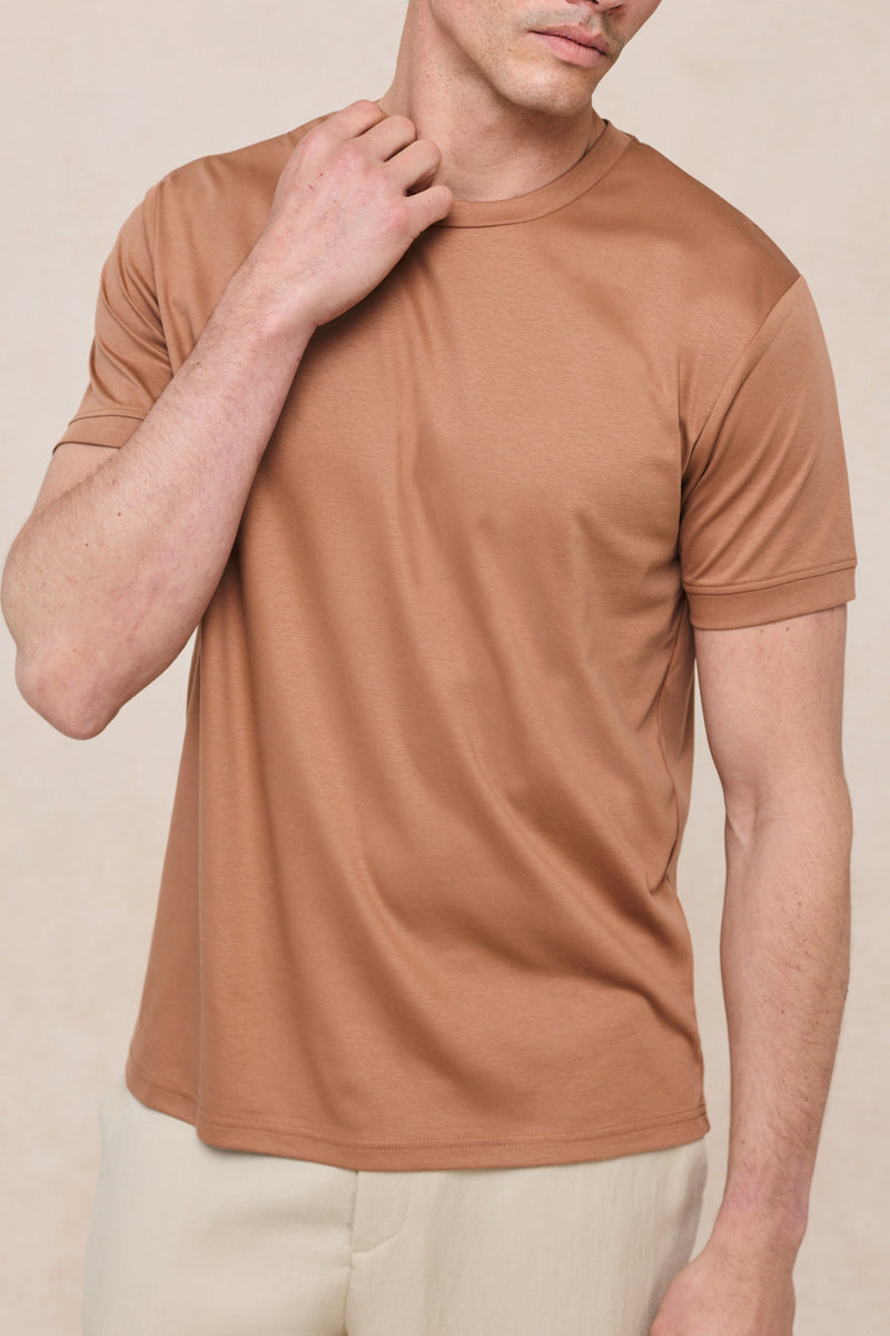 Luxe Mercerised T-Shirt - Rust Orange