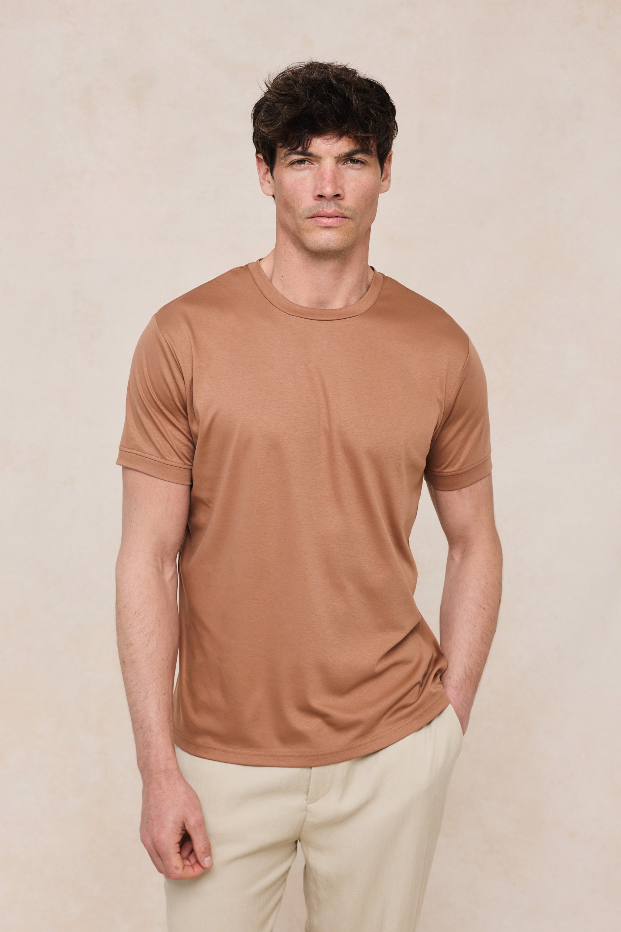 Luxe Mercerised T-Shirt - Rust Orange