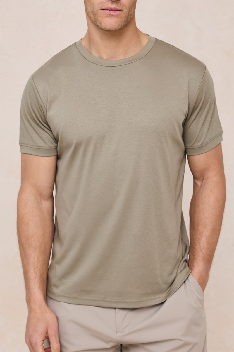 Luxe Mercerised T-Shirt - Dark Sage