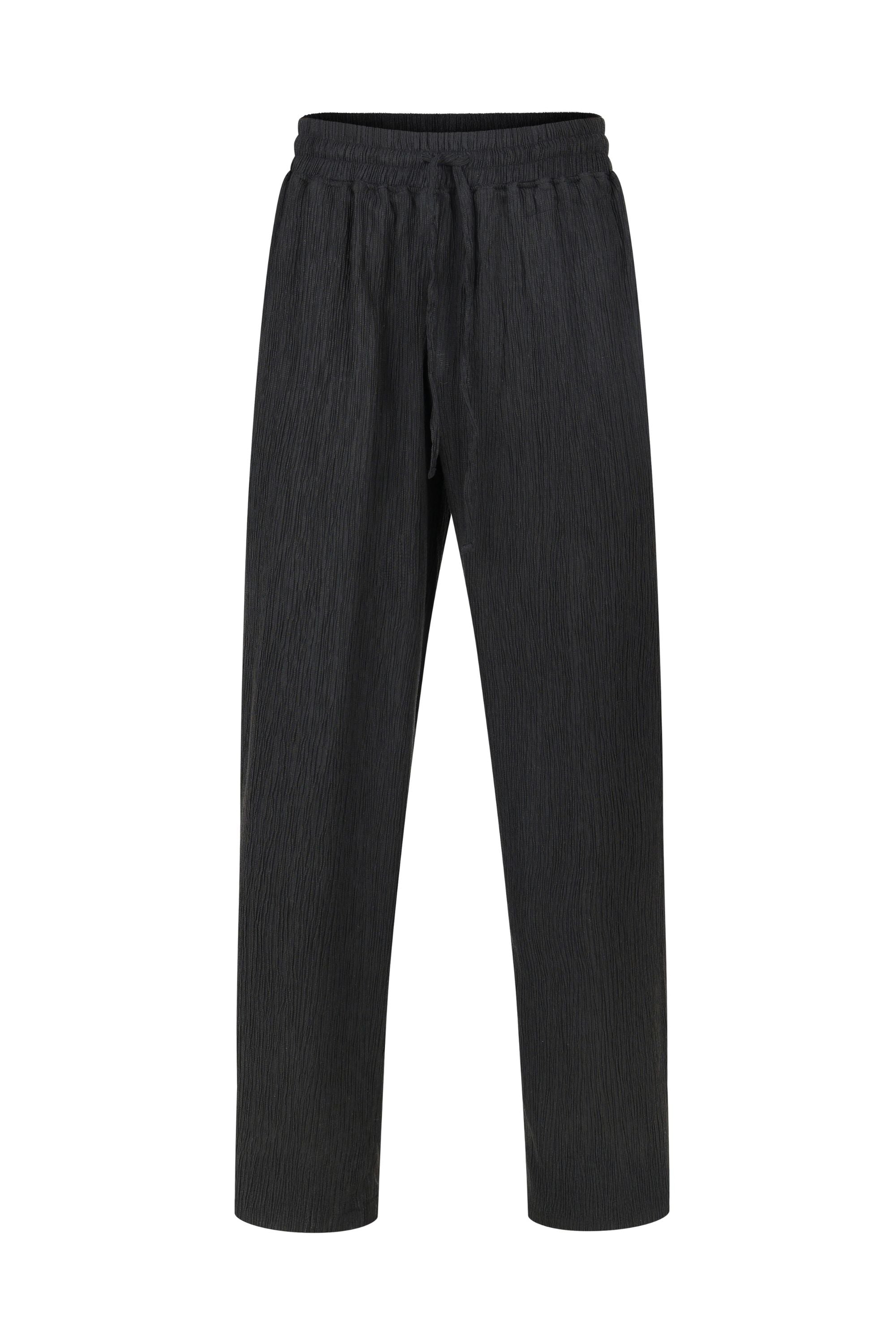 Silvano Crinkled Relaxed Trouser - Black