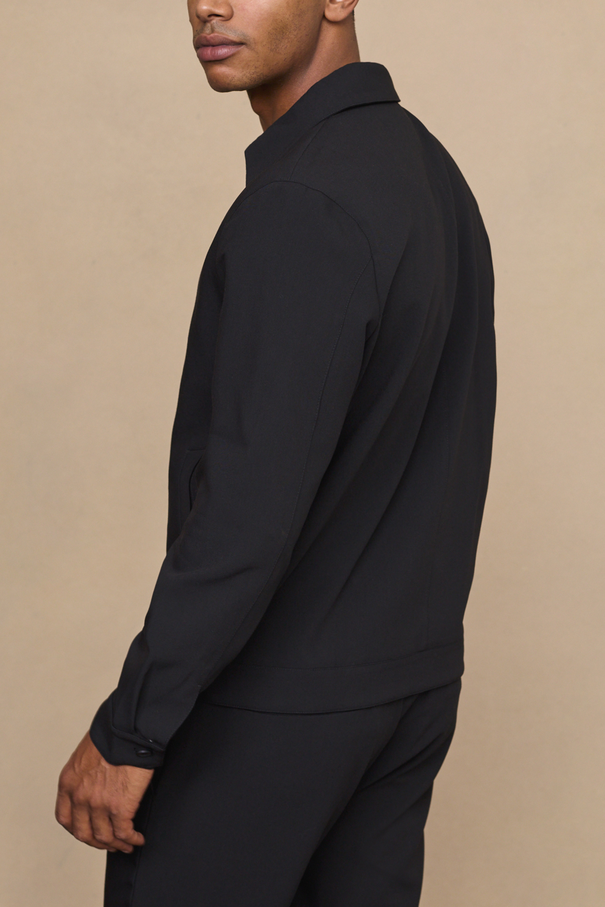 Emilio Zip Through Jacket - Black