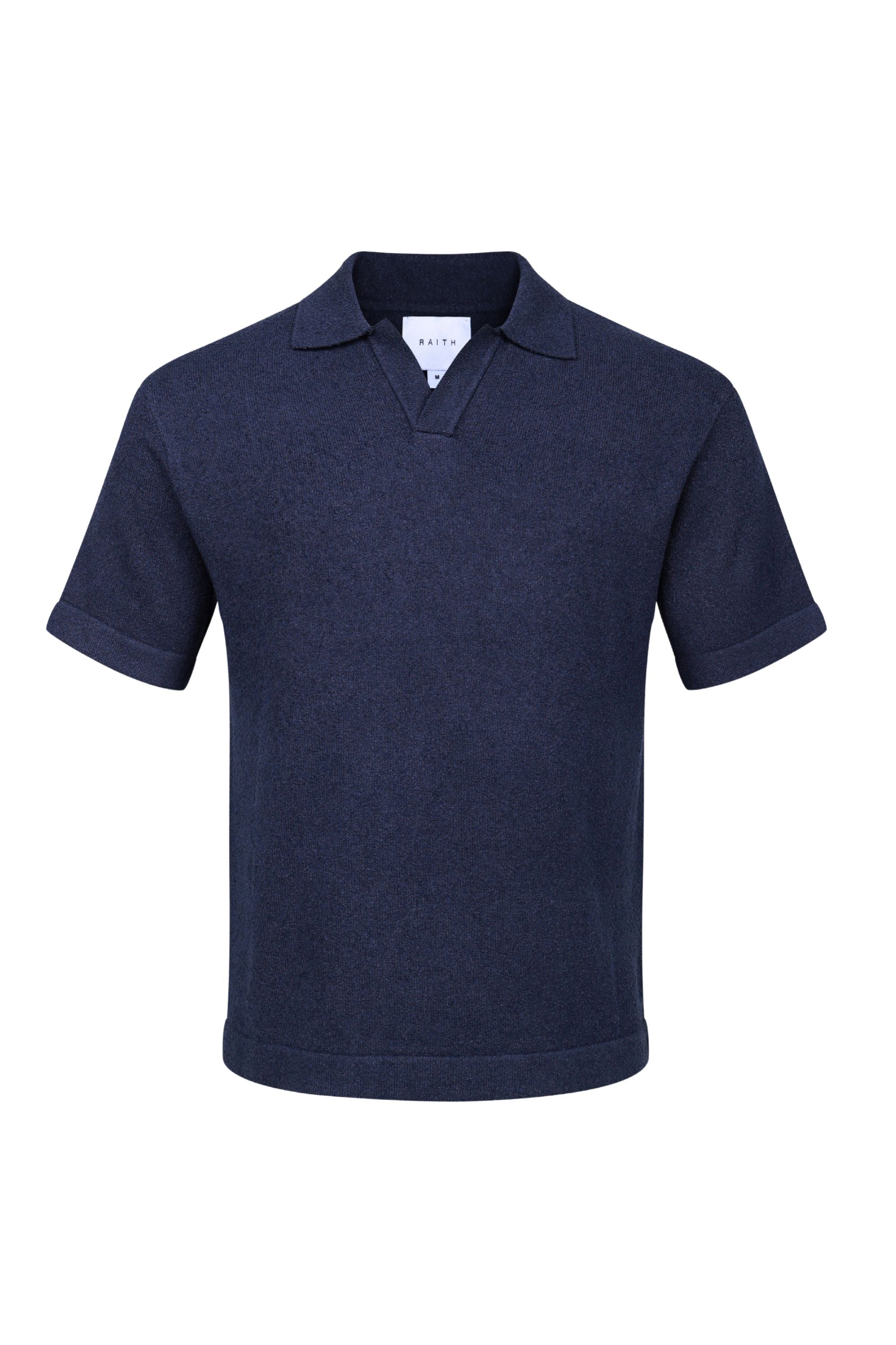 Miguel Boucle Polo Shirt - Navy