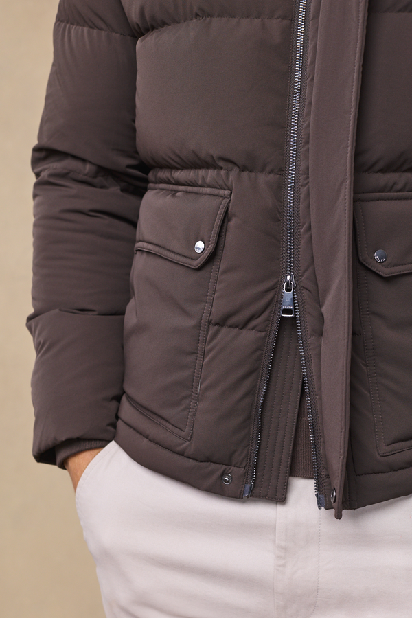 Everetto Down Filled Puffer Coat - Brown