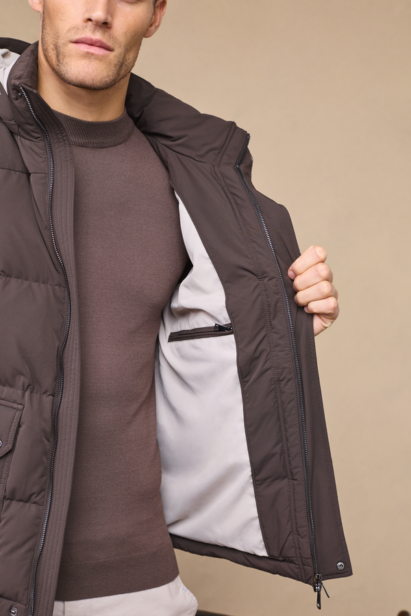 Everetto Down Filled Puffer Coat - Brown