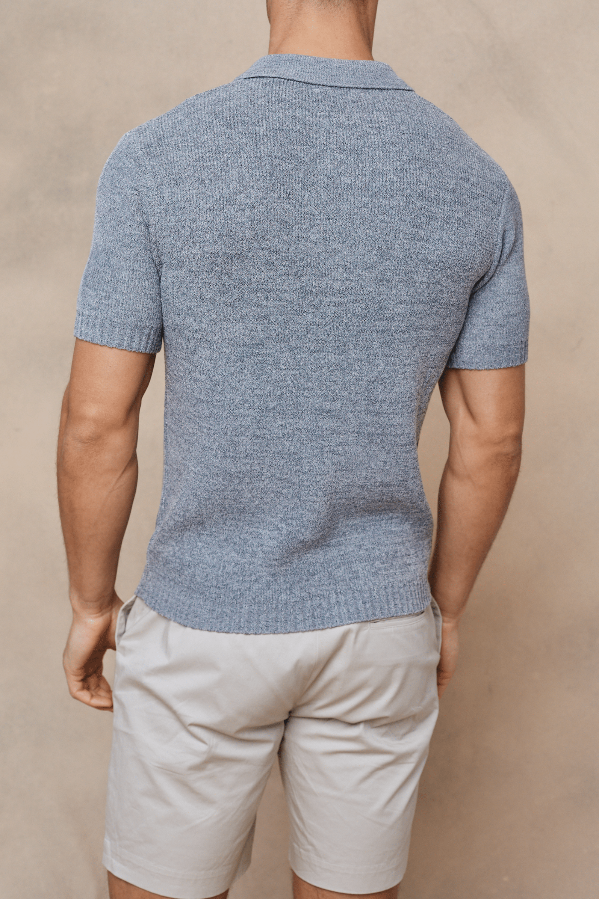 Sorelle Short Sleeve Rib Knit Polo - Grey