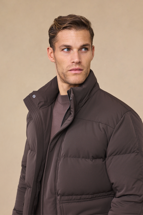 Everetto Down Filled Puffer Coat - Brown