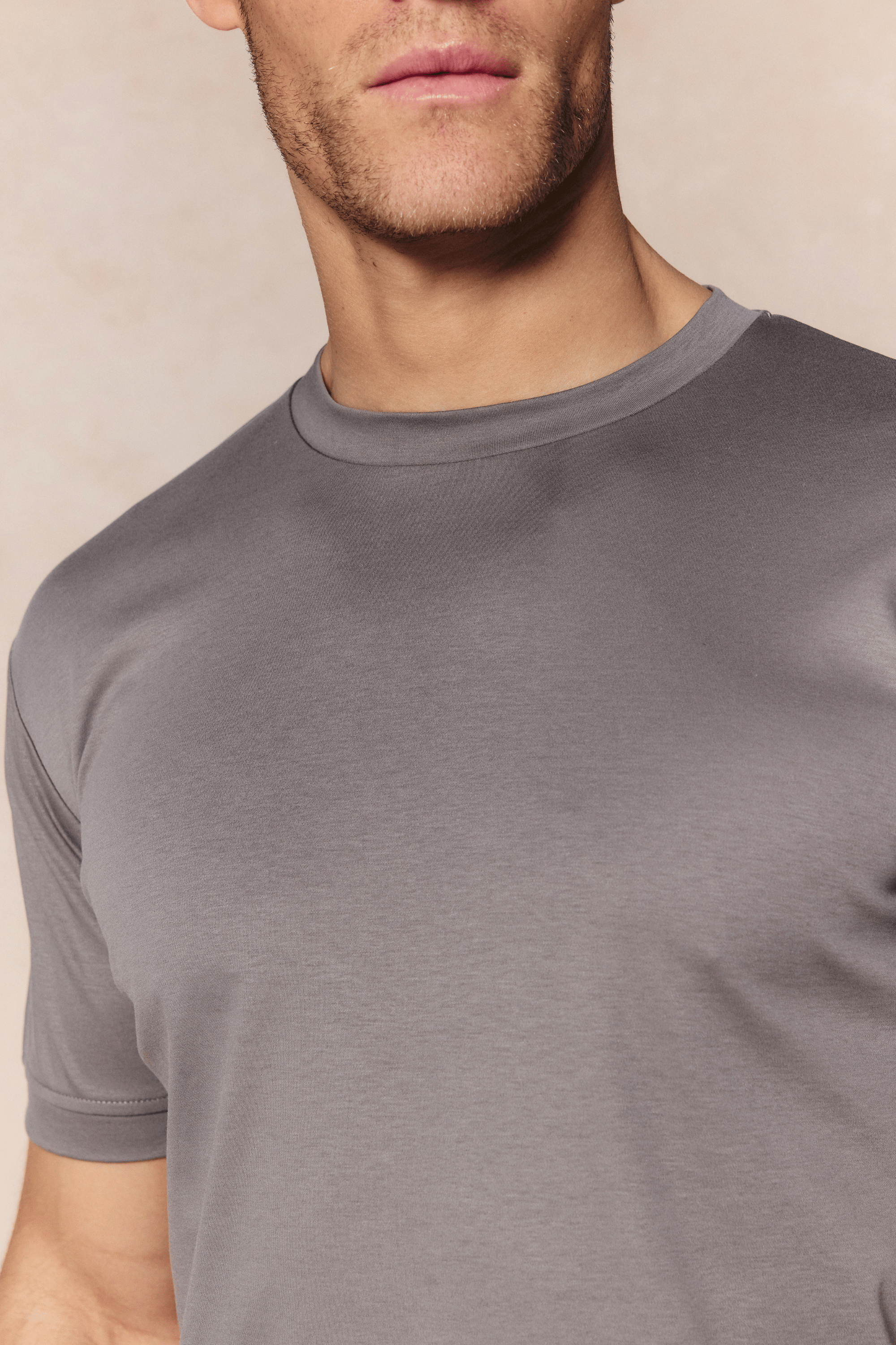 Luxe Mercerised T-Shirt - Mushroom