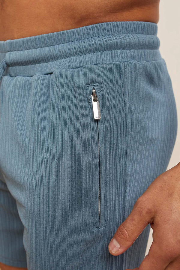 Roca Pleated Short - Steel Blue