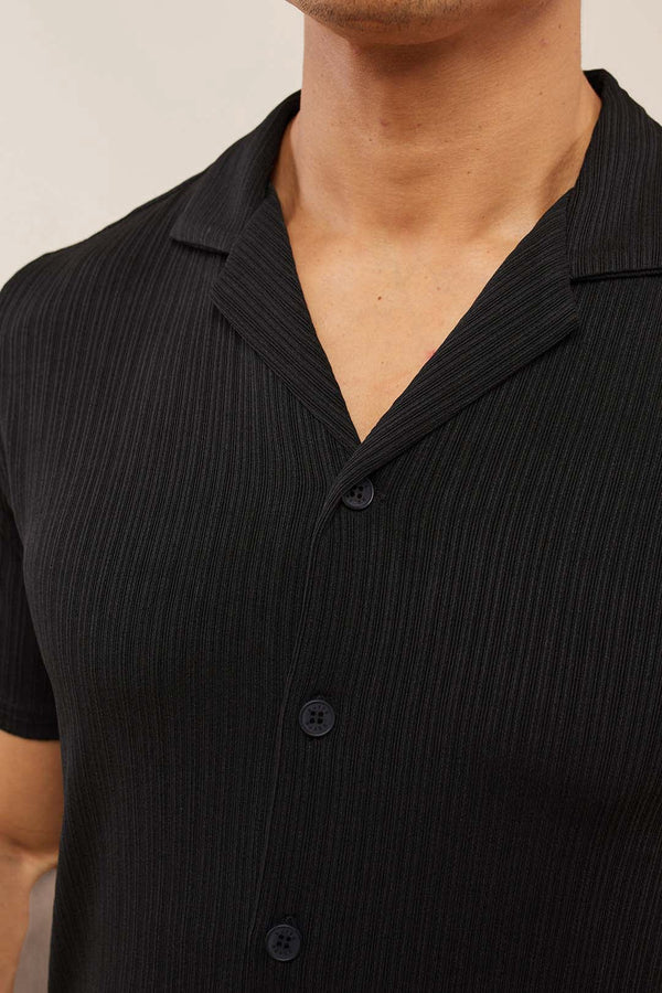 Plissee-Hemd Roca - Schwarz 