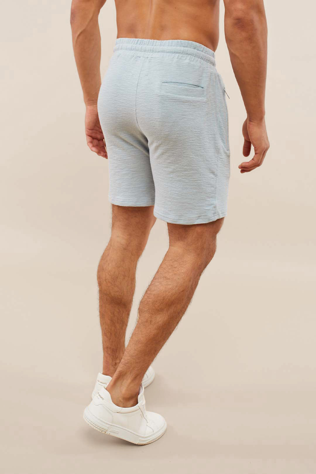 Raval Relaxed Textured Shorts - Powder Blue