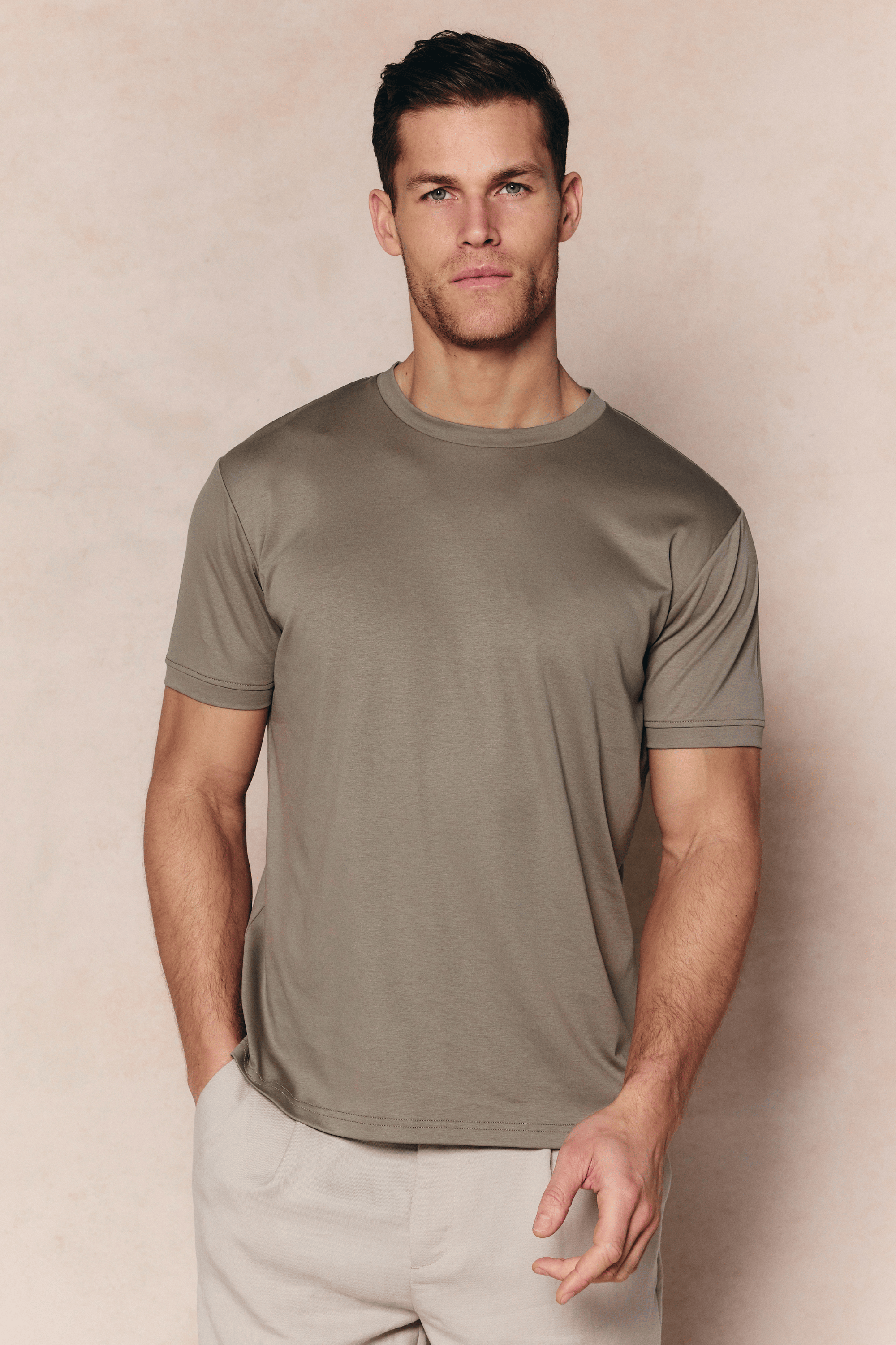 Luxe Mercerised T-Shirt - Dark Sage
