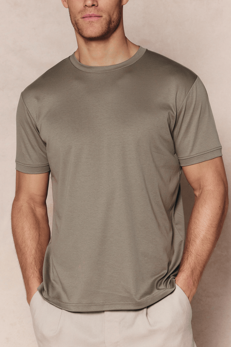 Luxe Mercerised T-Shirt - Dark Sage