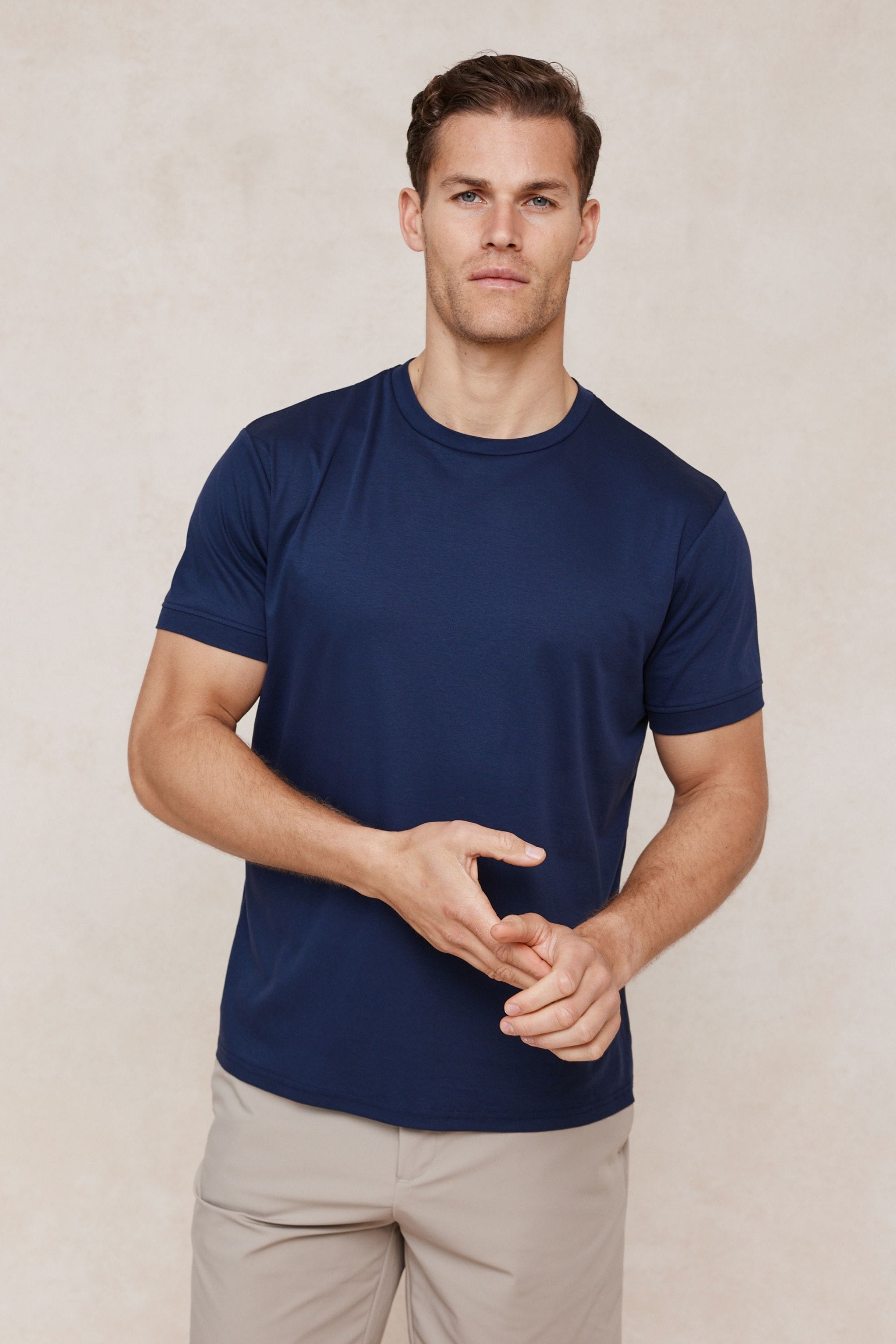 Luxe Mercerised T-Shirt - Navy