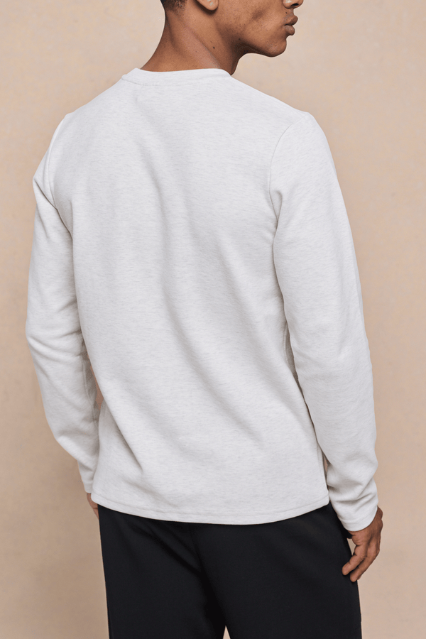 Tyler Langarm-T-Shirt mit Tasche – Steinmeliert