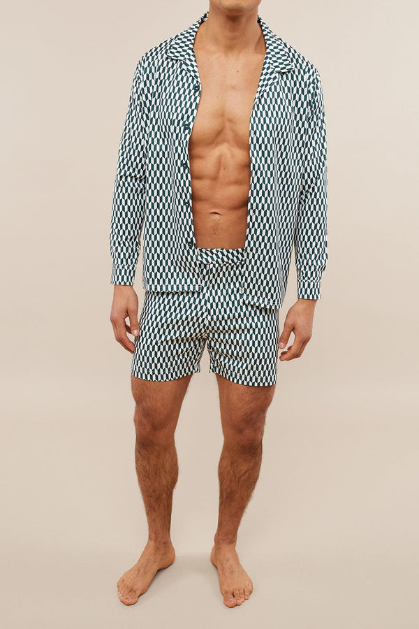 Rambla Printed Shirt - Dark Green/White