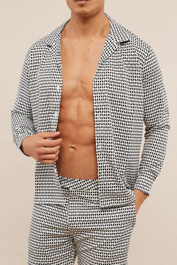 Evissa Printed Shirt - Black/Cream