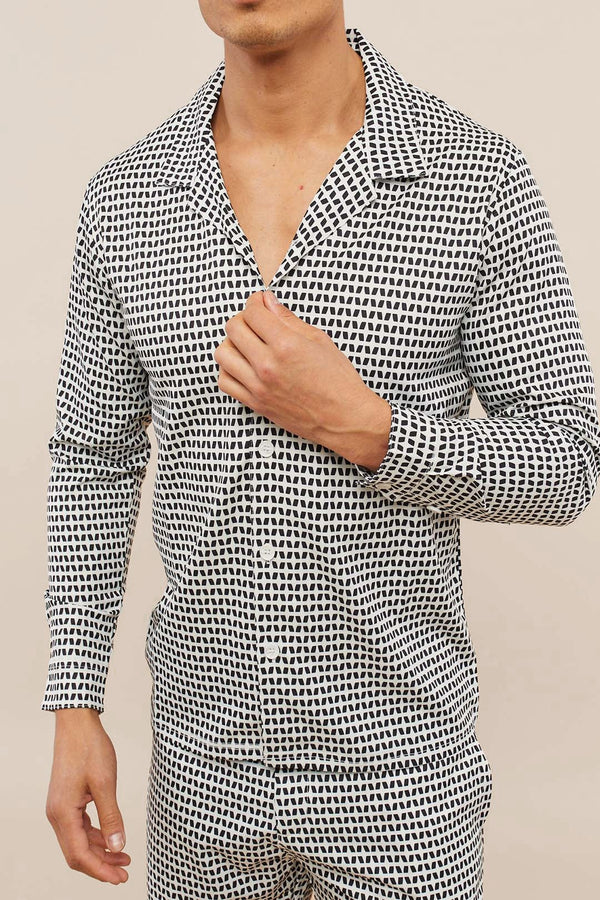 Evissa Printed Shirt - Black/Cream