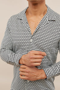 Evissa Printed Shirt - Black/Cream