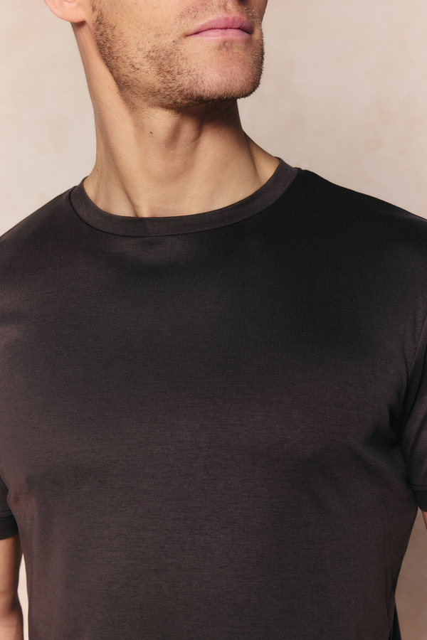 Luxe Mercerised T-Shirt - Brown