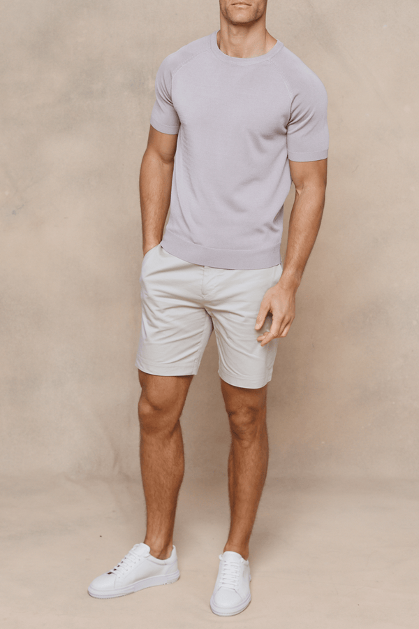 Riera Knit Crew Neck T-Shirt - Warm Grey