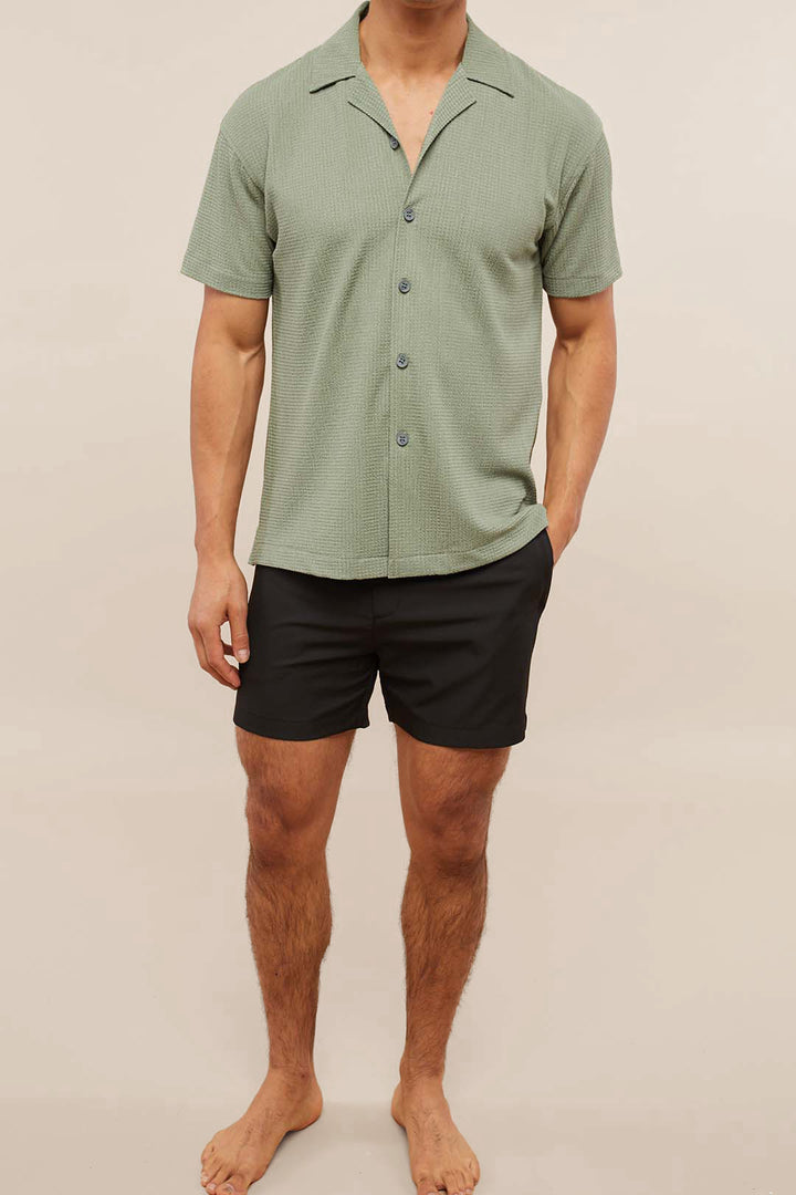 Silvo Lightweight Textured Shirt - Sage Green