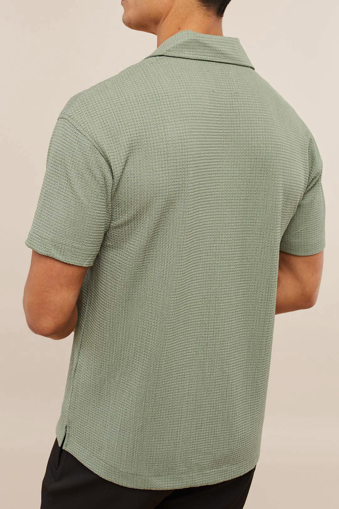 Silvo Lightweight Textured Shirt - Sage Green