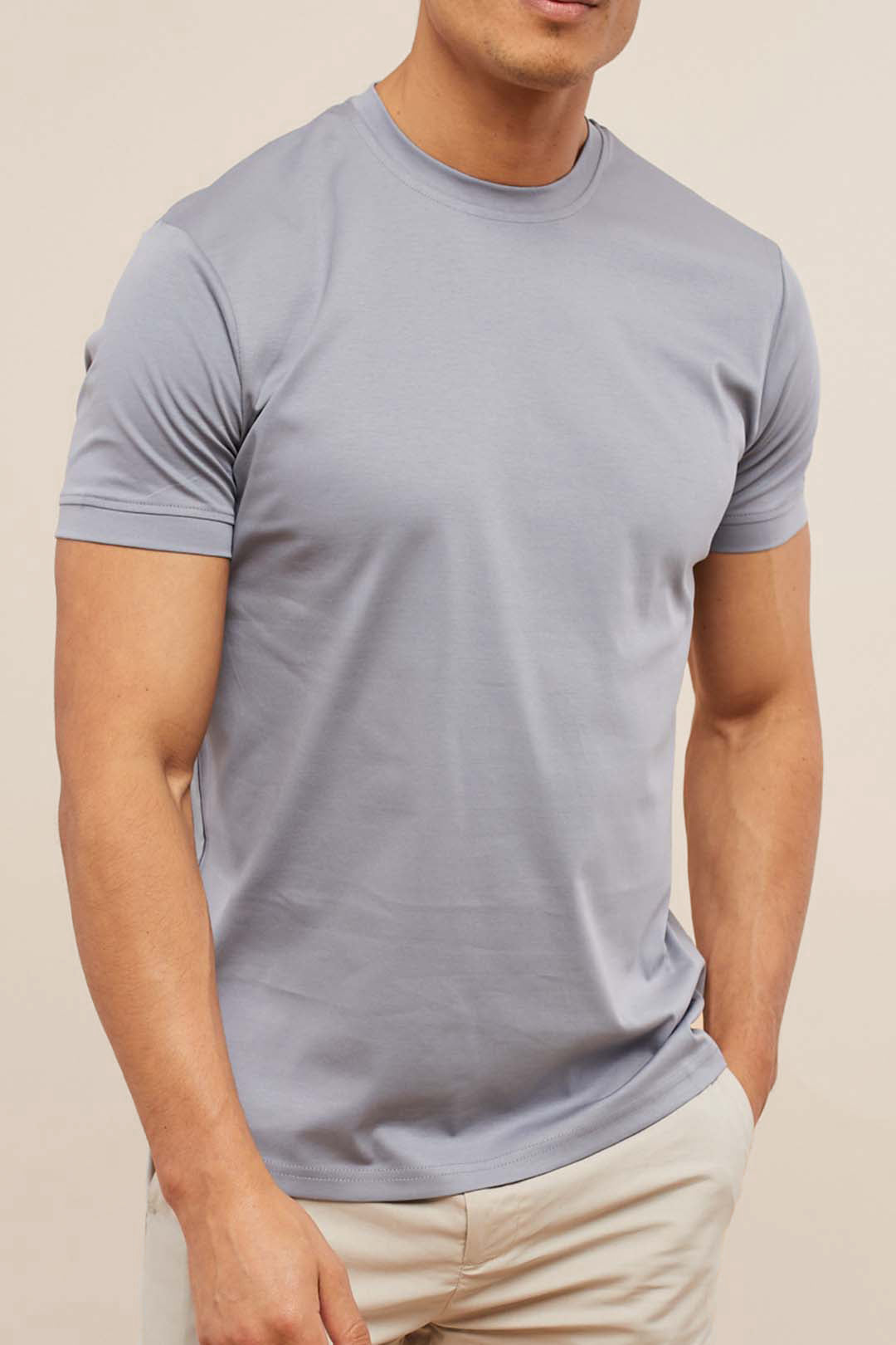 Luxe Mercerised T-Shirt - Dusk Blue