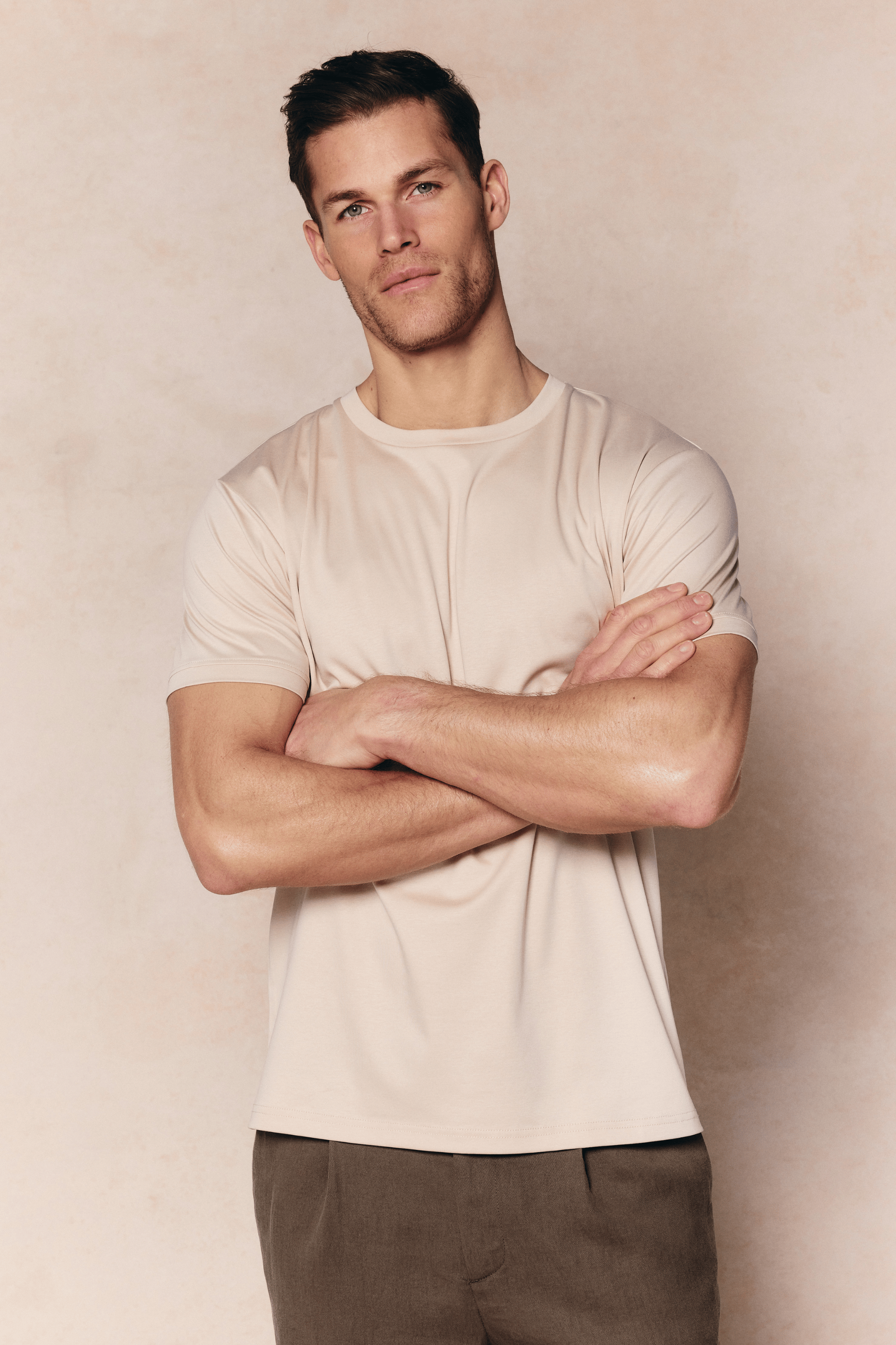 Luxe Mercerised T-Shirt - Beige