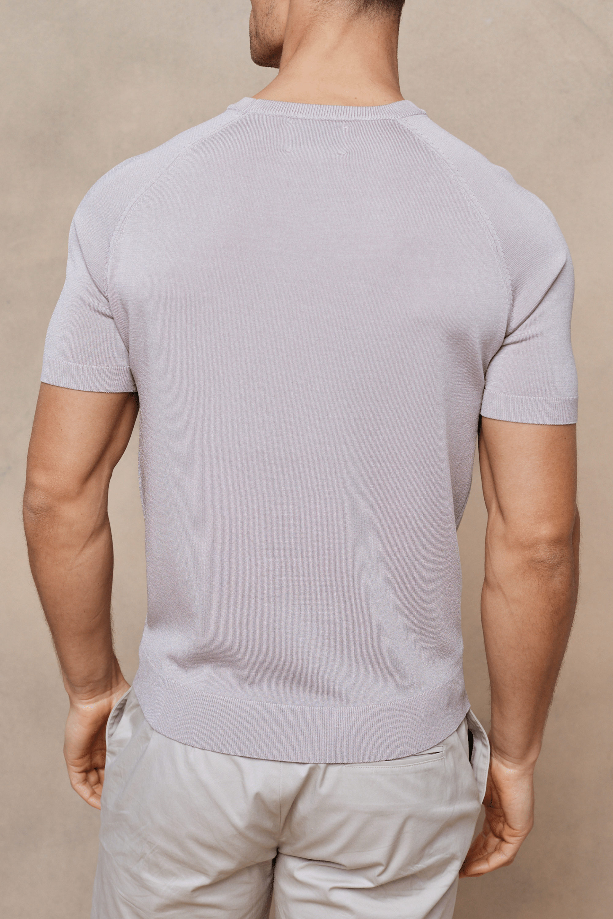 Riera Knit Crew Neck T-Shirt - Warm Grey