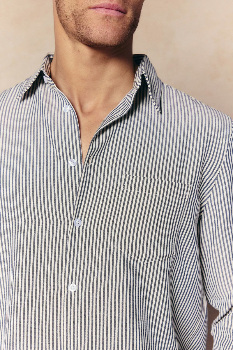 Abilo Striped Shirt - Ecru/Navy