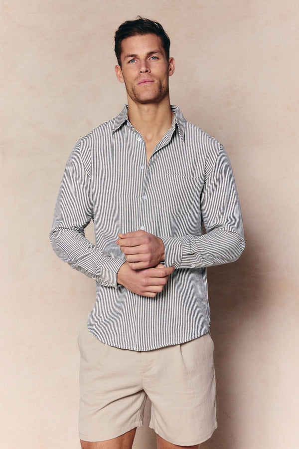 Abilo Striped Shirt - Ecru/Navy