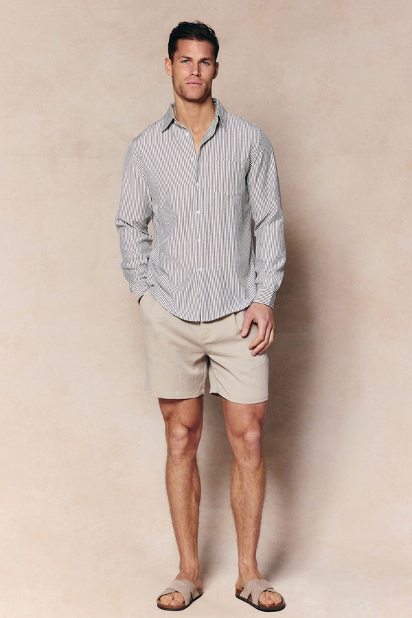 Abilo Striped Shirt - Ecru/Navy