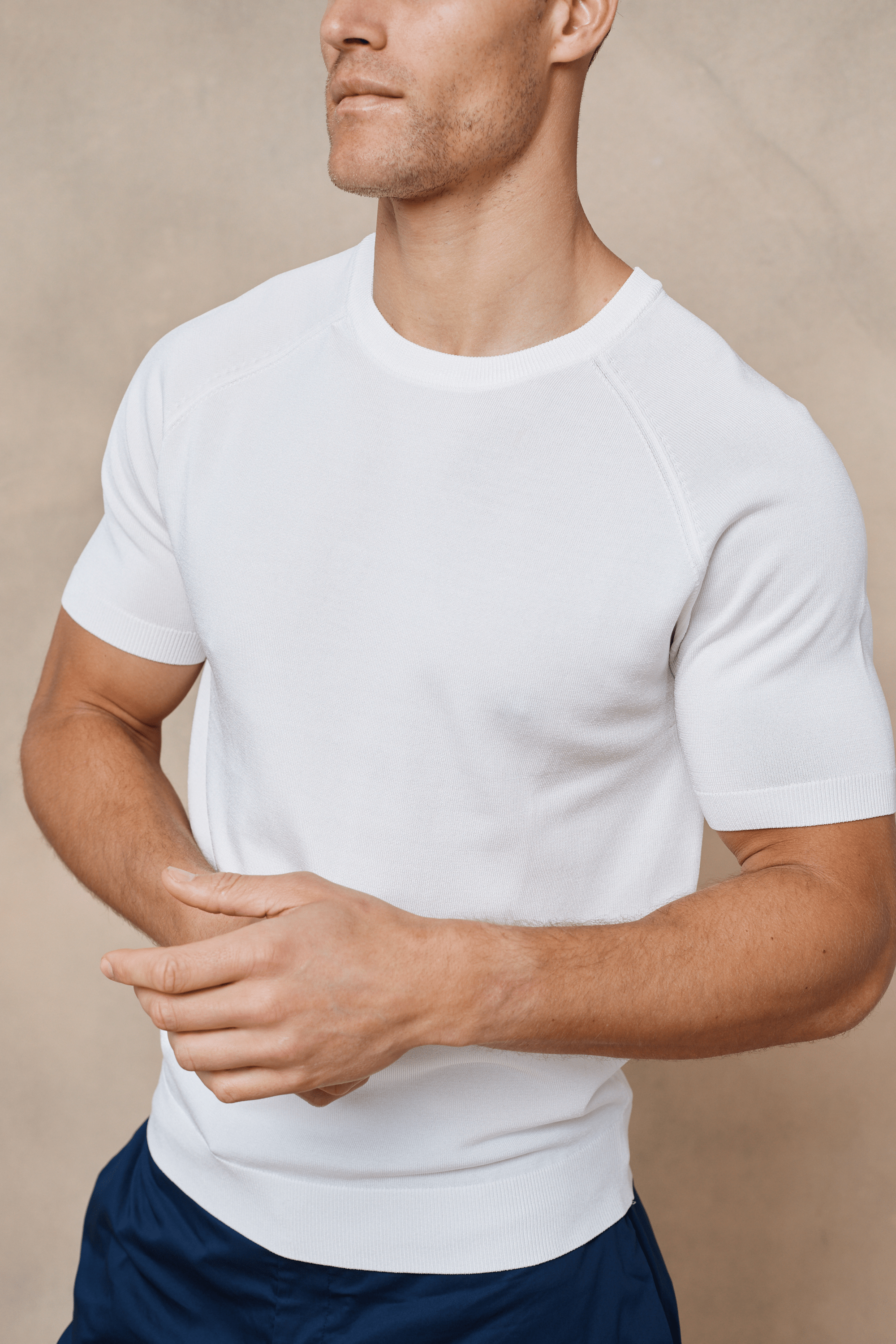 Riera Knit Crew Neck T-Shirt - Ecru