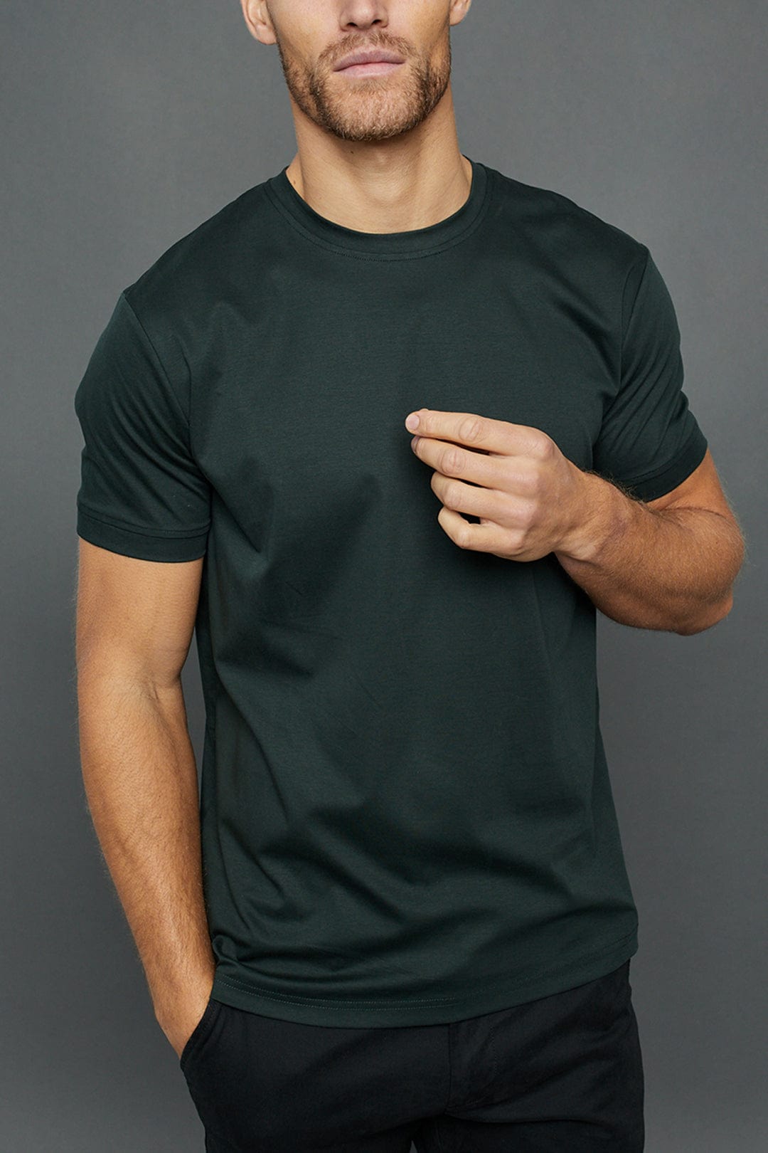 Luxe Mercerised T-Shirt - Dark Green