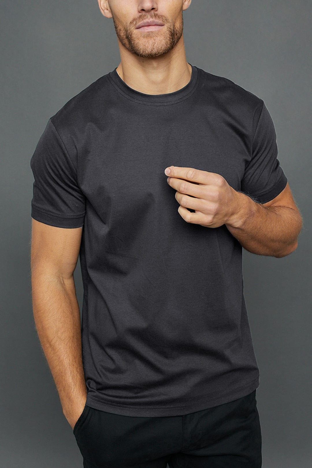 Luxe Mercerised T-Shirt - Charcoal